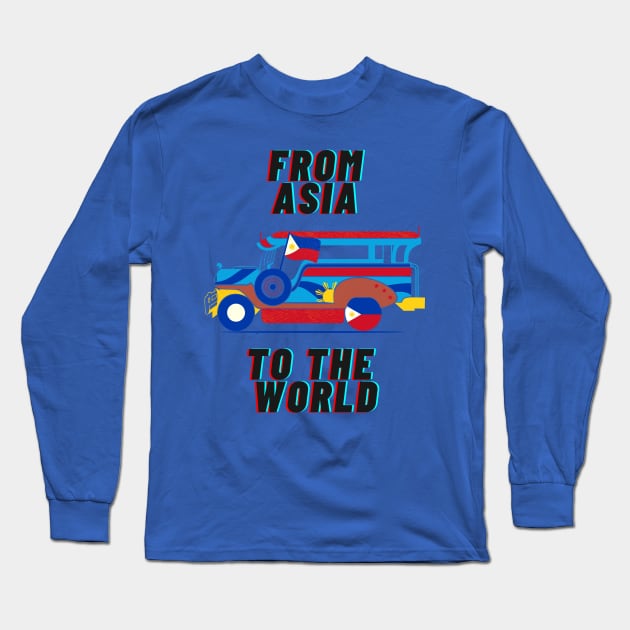 Pinoy Pride Philippine Jeepneys around the World Long Sleeve T-Shirt by NewbieTees